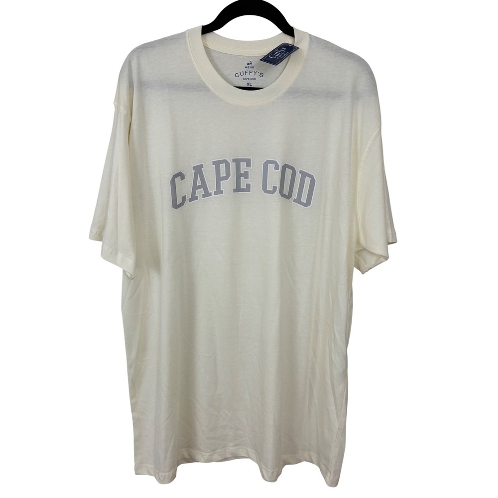 Cuffy's Cape Cod T-Shirt Mens XL Cream Short Sleeve Graphic Tee Preppy Coastal